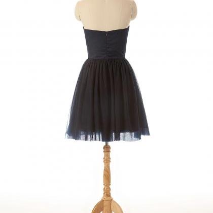 Black Tulle Sweetheart Short A-line Tulle..