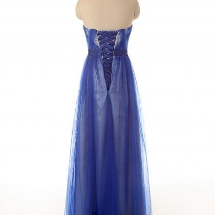 A73 Sweetheart Pleat Royal Blue Evening..