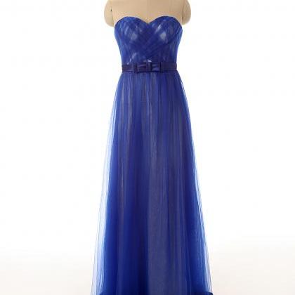 A73 Sweetheart Pleat Royal Blue Evening..