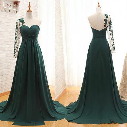 A91 Hunter Green Long Evening Gowns, Prom Dresses,..