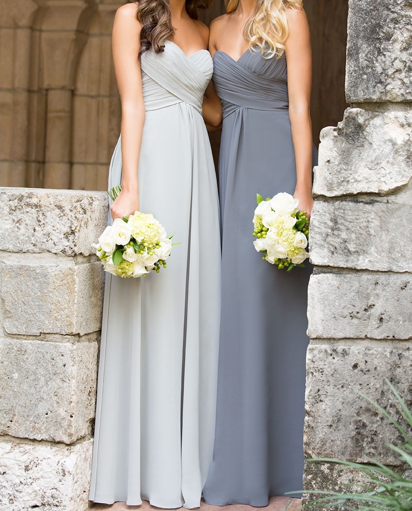 Silver chiffon bridesmaid sales dresses