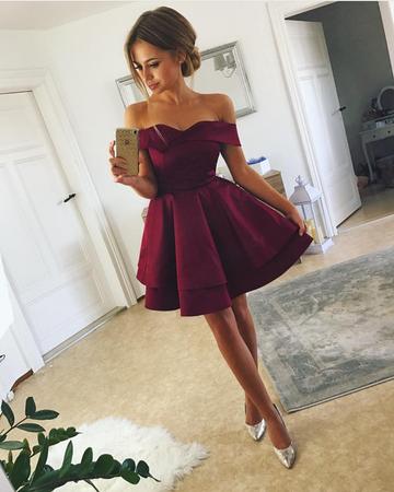 Short burgundy Dresses for Wedding