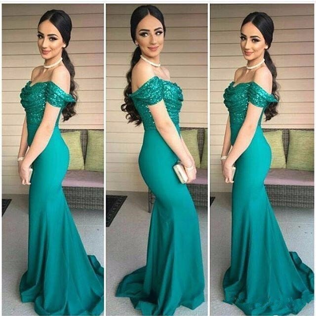 turquoise off the shoulder dress