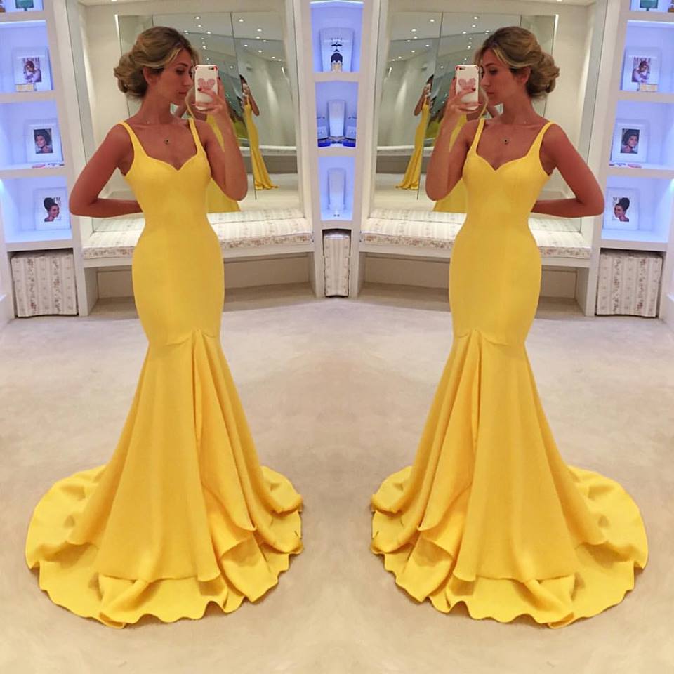 yellow sexy prom dresses