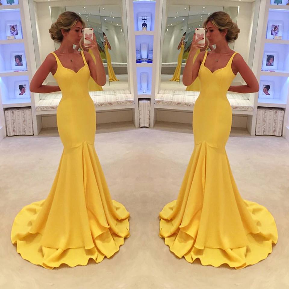 yellow sexy prom dresses