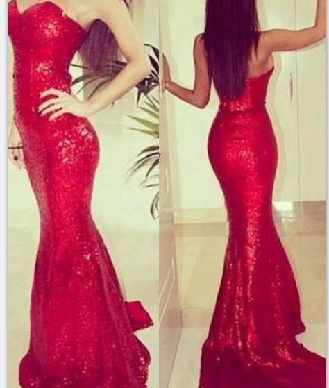 Mermaid V Neck Open Back Gold Sequined Prom Dress with Appliques LBQ0143 main image 1