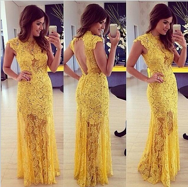 yellow lace bridesmaid dresses