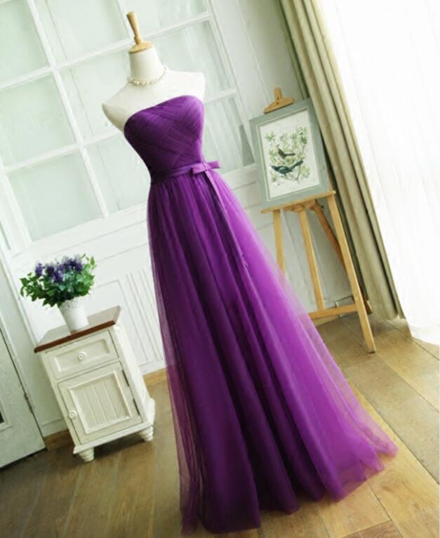 Simple evening dresses purple | Prom dresses long cheap,DS4614 main image 1
